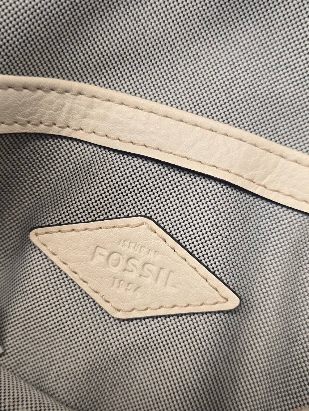 Fossil Bone Cream Leather Harwell Mini Flap Crossbody Bag Saddle Equestrian - Picture 5 of 10